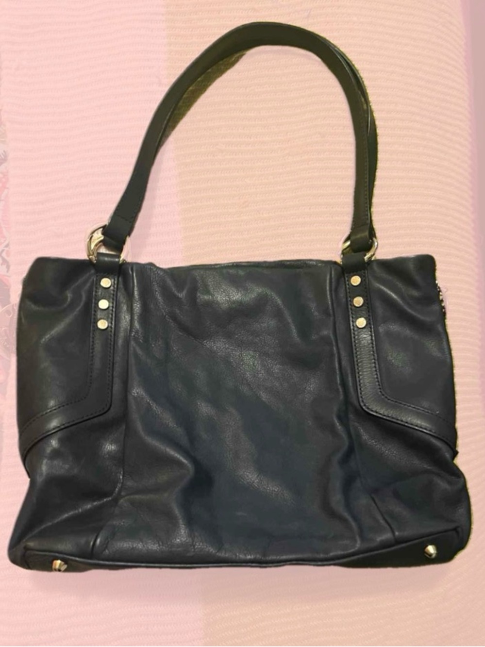Acqua di Perla Dark Navy Leather Handbag